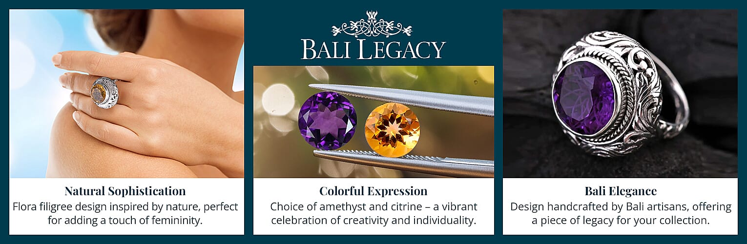 Bali Legacy Brazilian Citrine Ring in Sterling Silver Banner