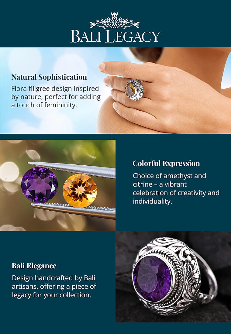 Bali Legacy Brazilian Citrine Ring in Sterling Silver Banner