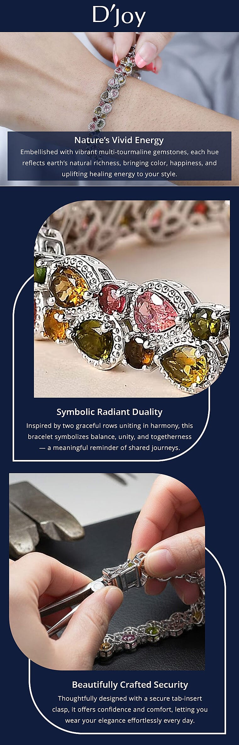 D'Joy Multi-Tourmaline 2 Row Bracelet Banner