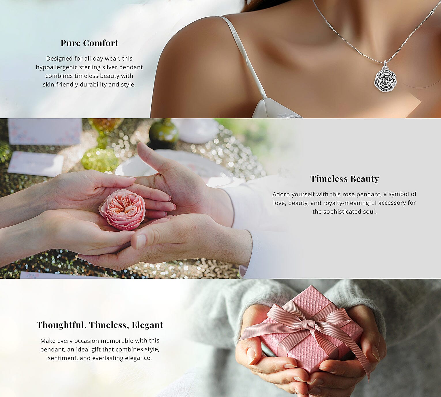 Rose Pendant in Sterling Silver 2.50 Grams Banner