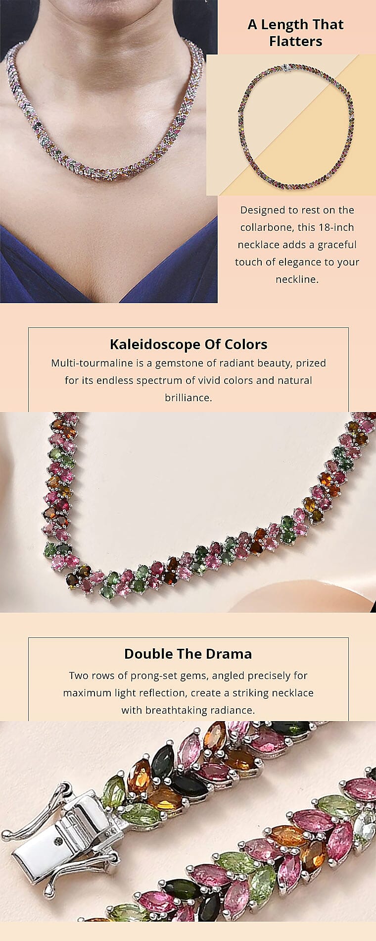 Multi-Tourmaline 34.20 ctw 2 Row Necklace Banner