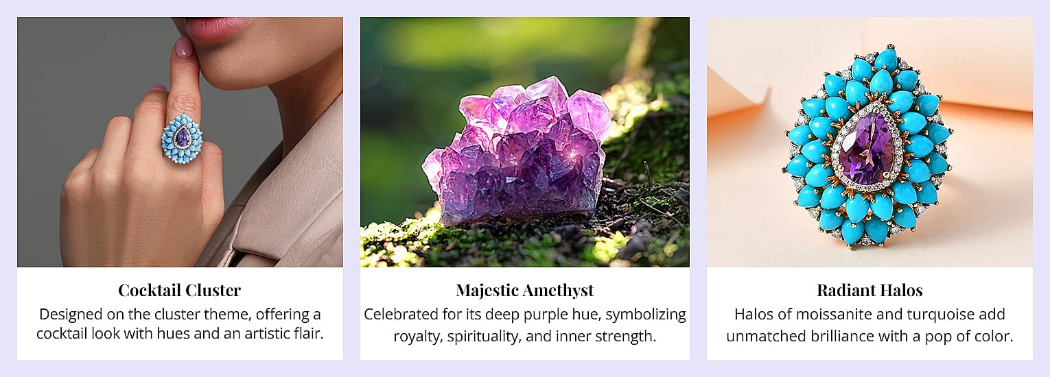 Mashamba Amethyst and Multi Gemstone Cocktail Ring Banner