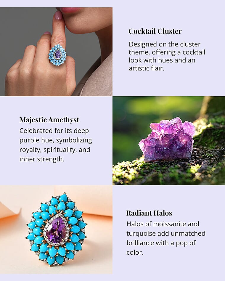 Mashamba Amethyst and Multi Gemstone Cocktail Ring Banner