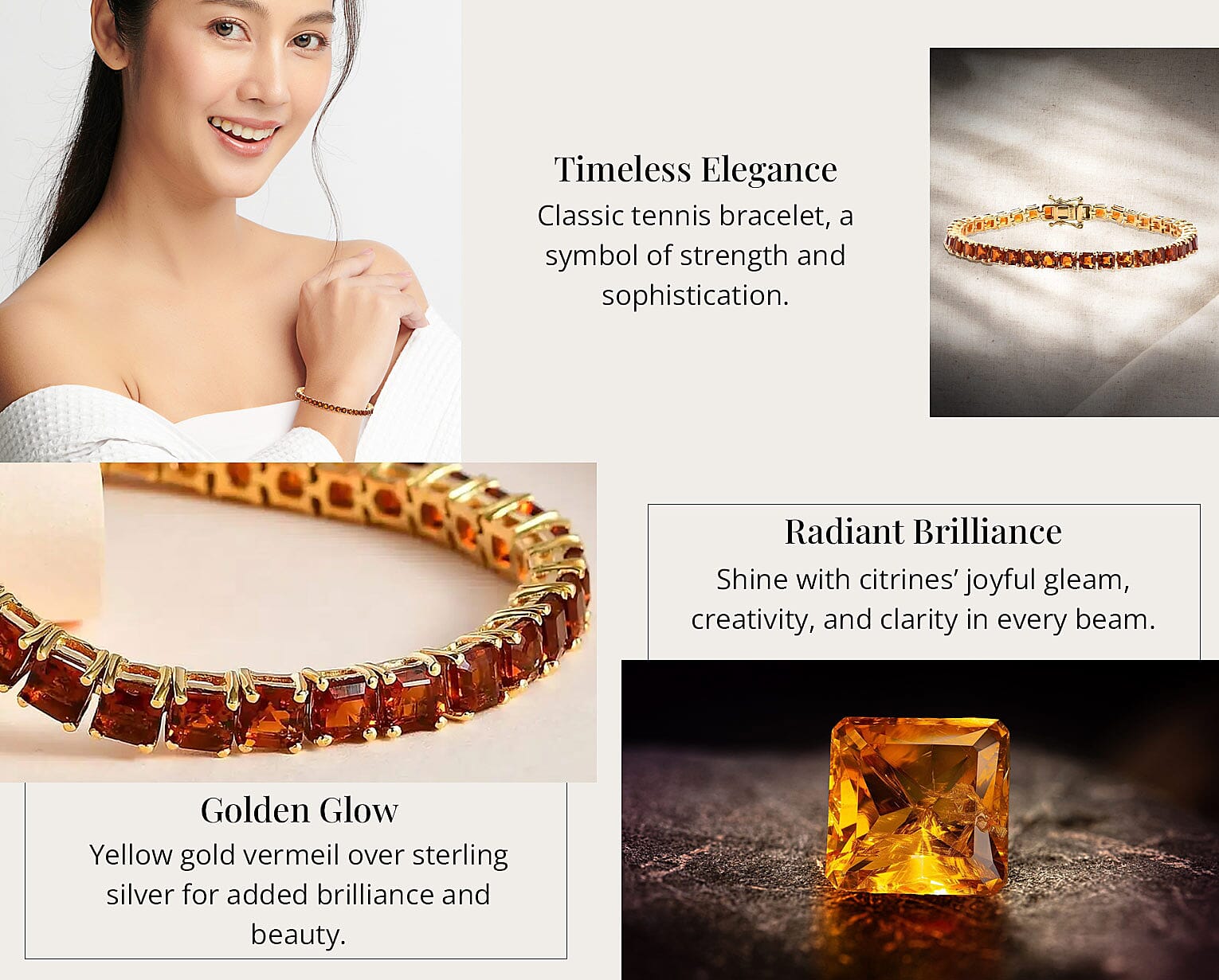 Premium Santa Ana Madeira Citrine Tennis Bracelet in Vermeil Yellow Gold Over Sterling Silver Banner