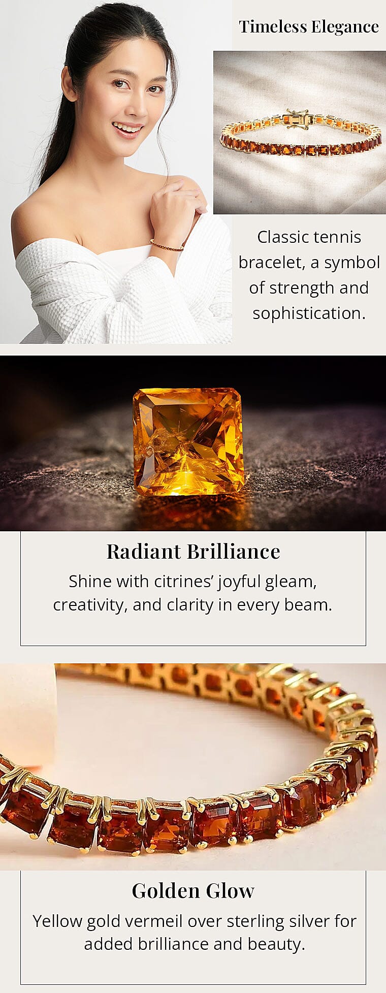 Premium Santa Ana Madeira Citrine Tennis Bracelet in Vermeil Yellow Gold Over Sterling SilverBanner