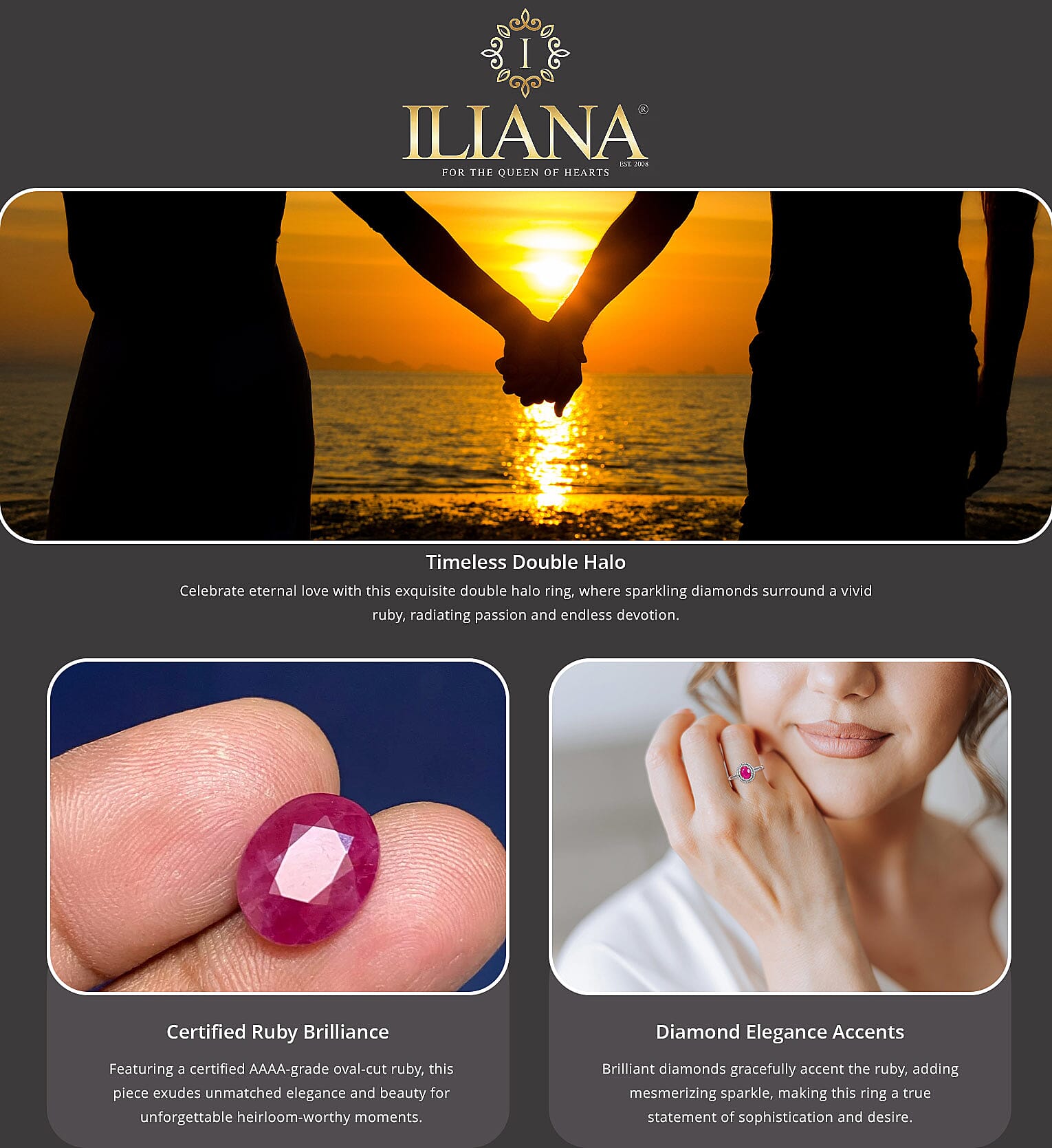 Certified & Appraised Iliana 18K White Gold AAAA Montepuez Ruby and G-H SI Diamond Double Halo Ring 4.52 Grams 1.85 ctw Banner