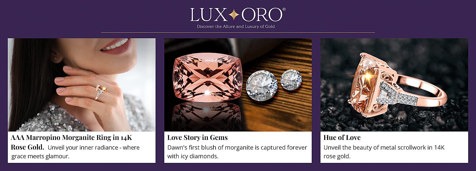 Luxoro AAA Marropino Morganite Ring in 14K Rose Gold Banner