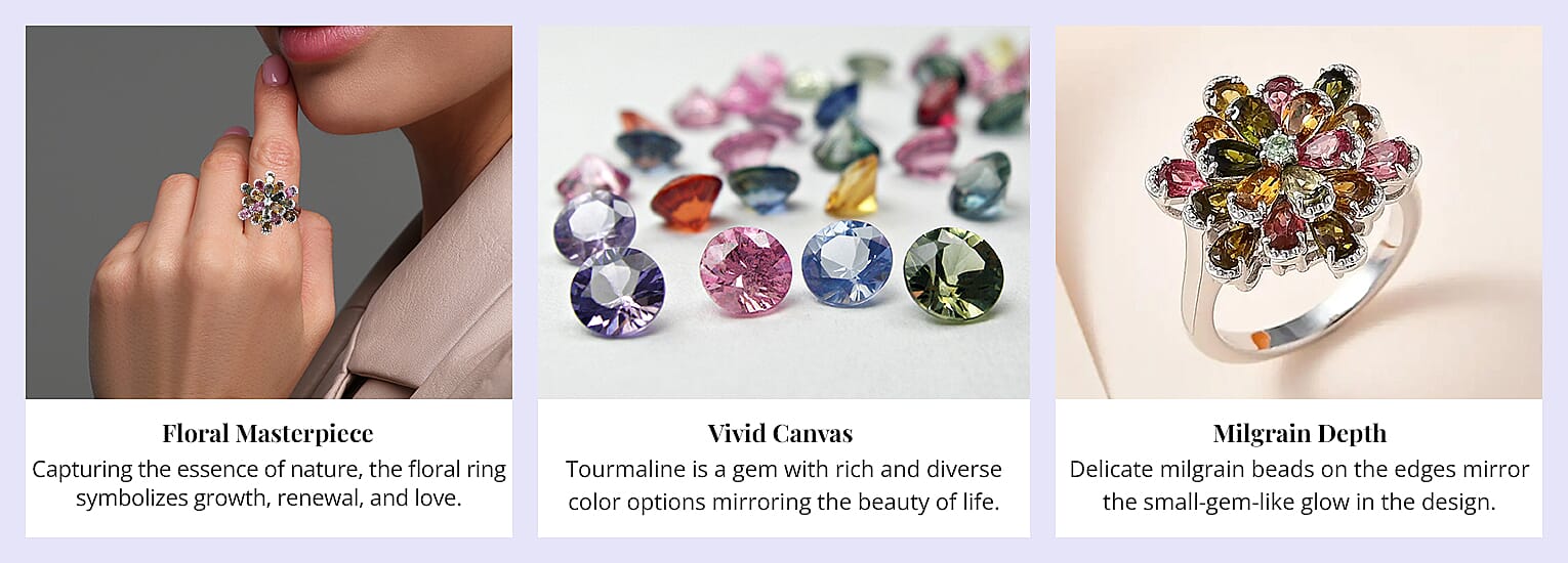 Multi-Tourmaline Flower Ring Banner