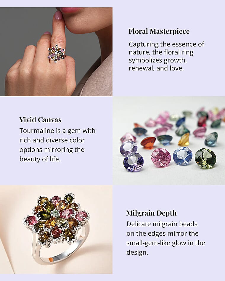 Multi-Tourmaline Flower Ring Banner