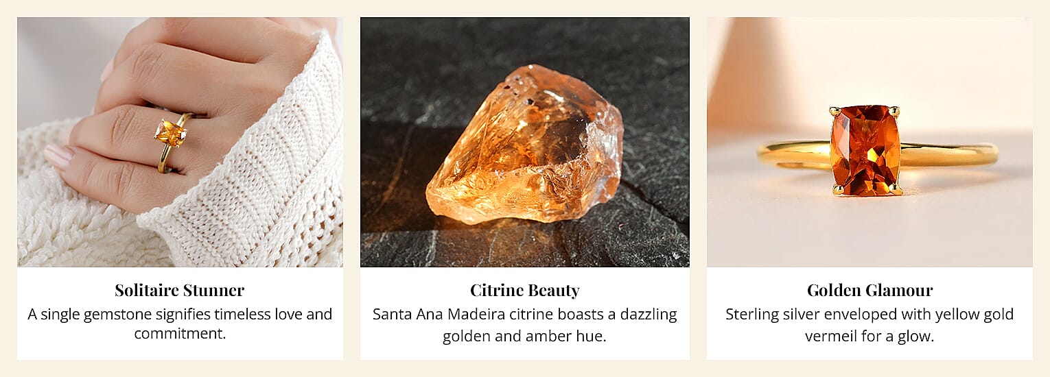 Santa Ana Madeira Citrine Solitaire Ring Banner