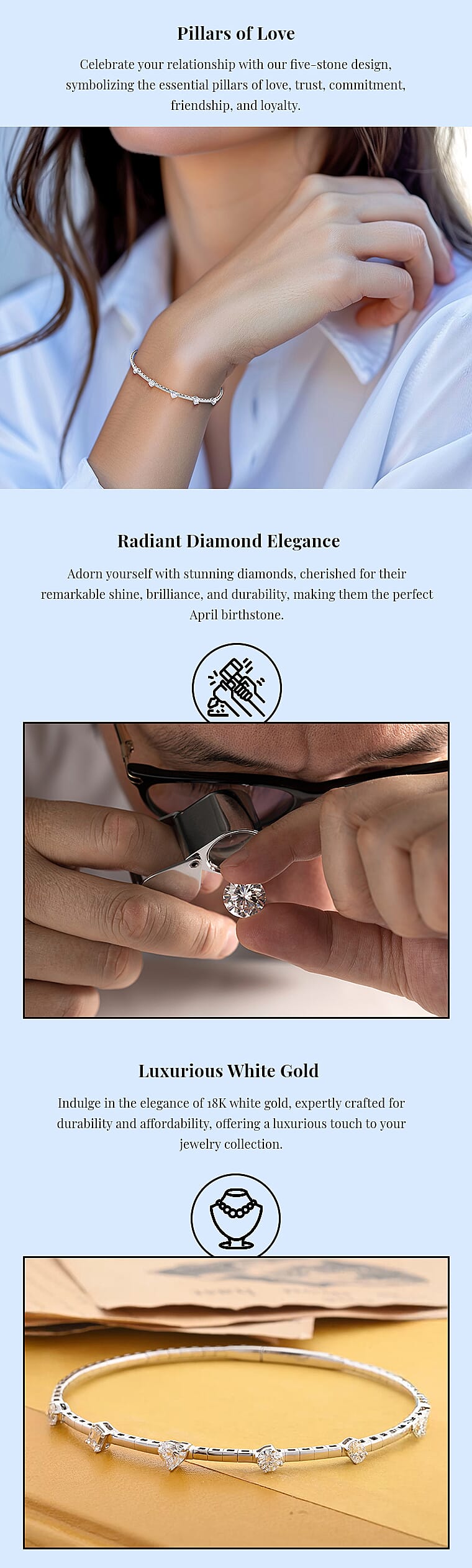 Modani E-F VS Diamond 1.00 ctw 7 Inch Bangle Bracelet in 18K WhiteBanner