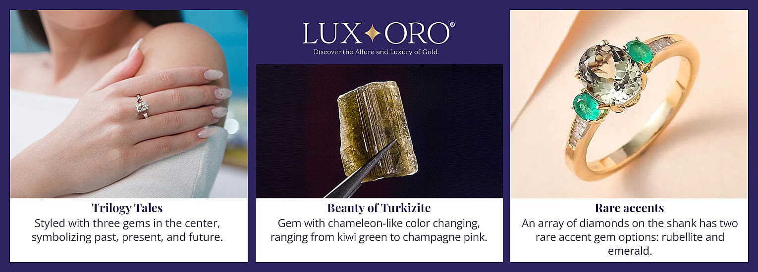 Luxoro AAA Turkizite and Diamond Ring Banner