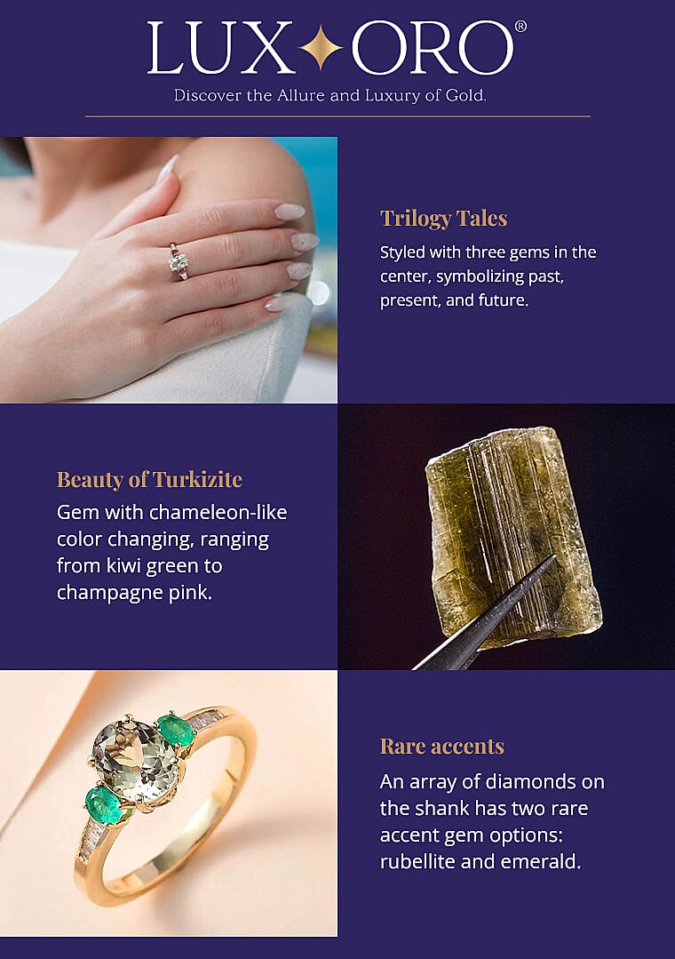 Luxoro AAA Turkizite and Diamond Ring Banner