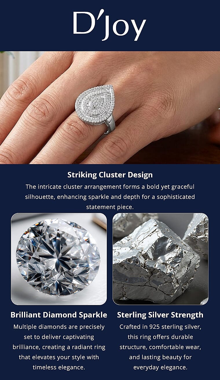 D'Joy Diamond 1.00 ctw Ring in Platinum Over Sterling Silver Banner