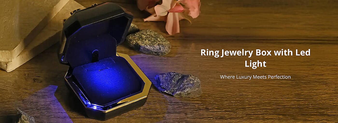 Ring Jewelry Box with Led Light Banner
