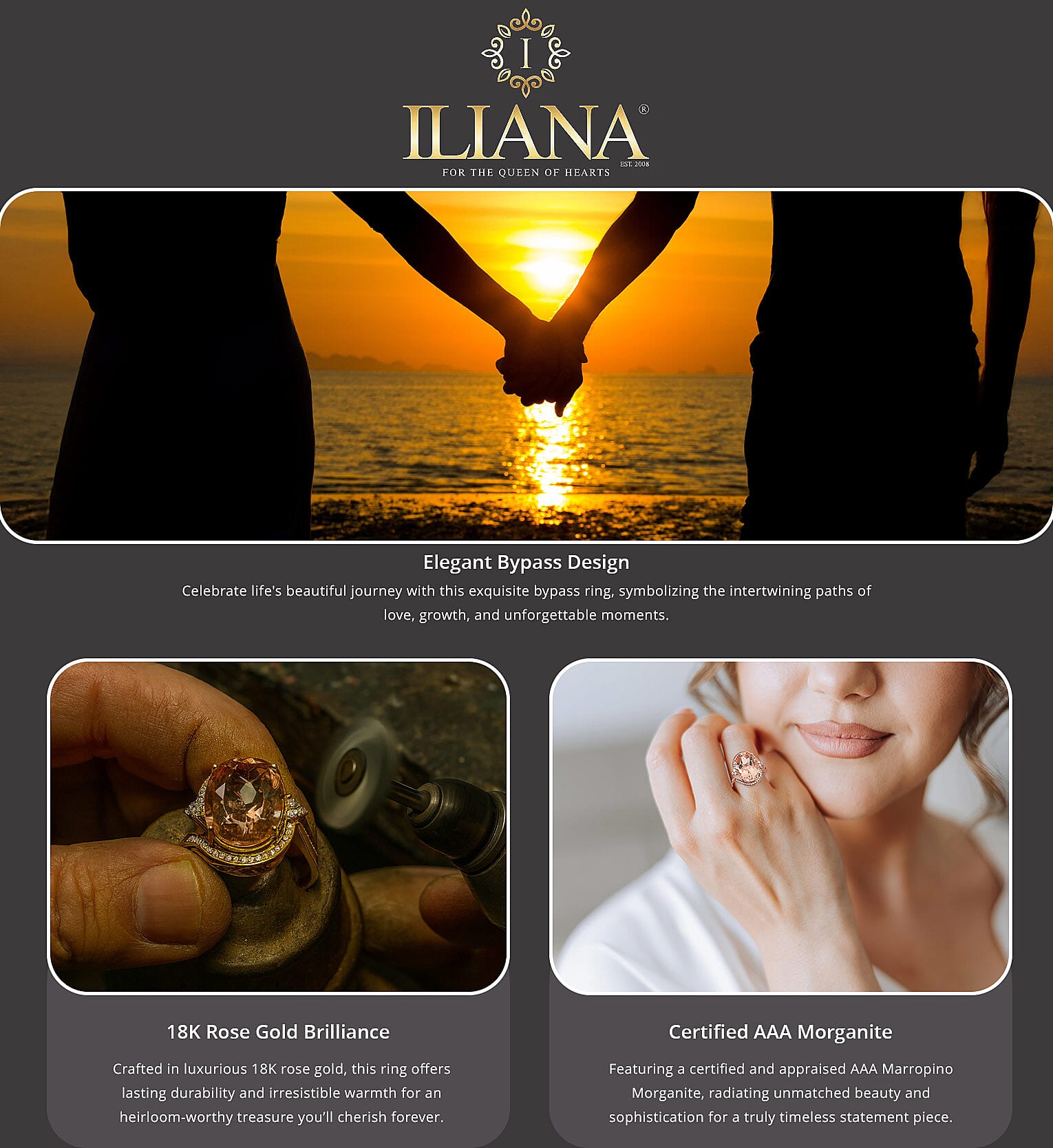 Certified & Appraised Iliana AAA Marropino Morganite and G-H SI Diamond 11.50 ctw Ring in 18K Rose Gold 6.65 Grams Banner