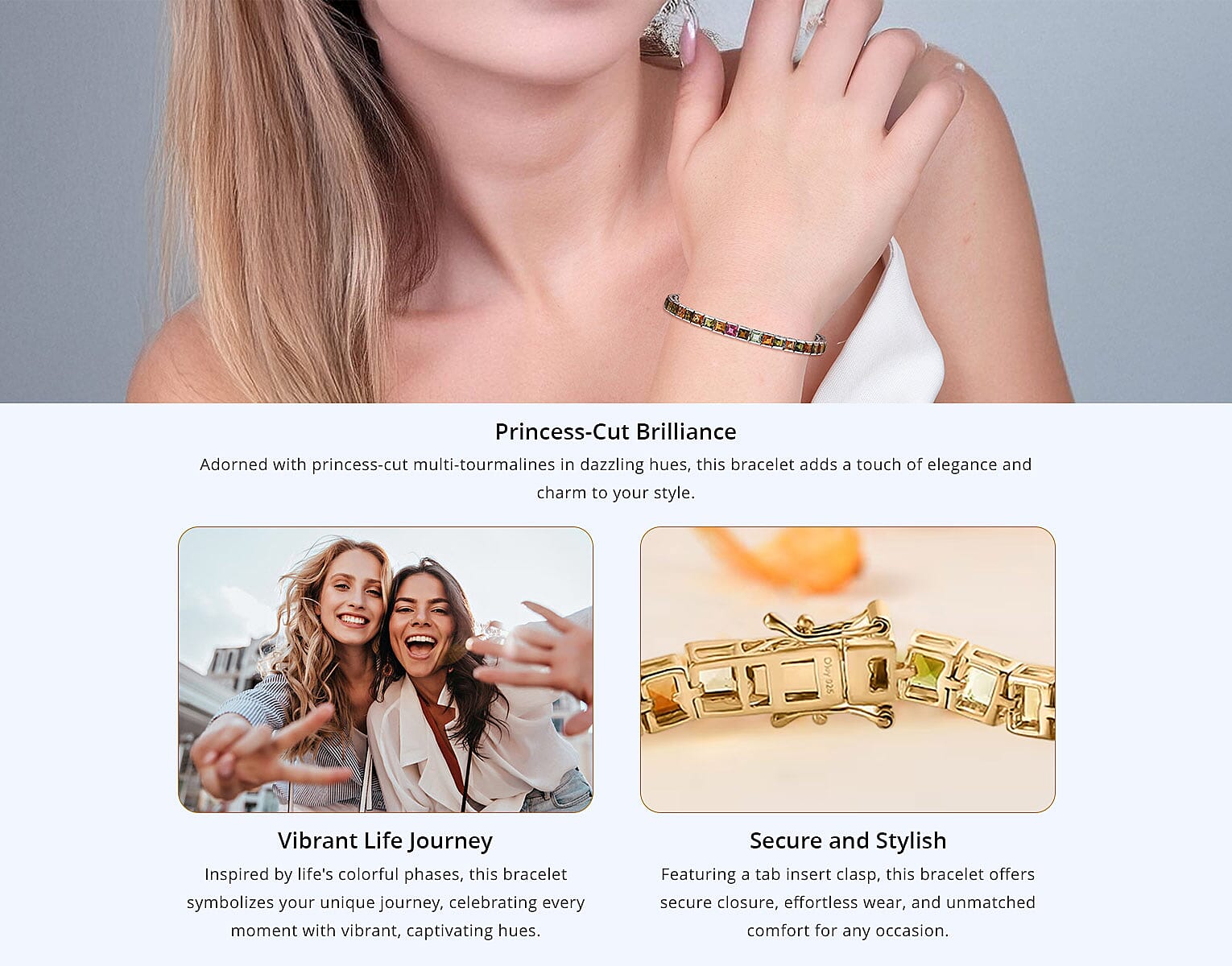 Princess Cut Multi-Tourmaline14.15 ctw Tennis Bracelet Banner