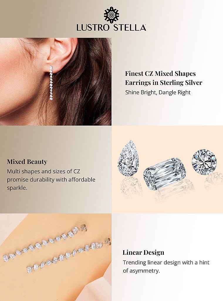 Lustro Stella Finest CZ Mixed Shapes Earrings in Sterling SilverBanner