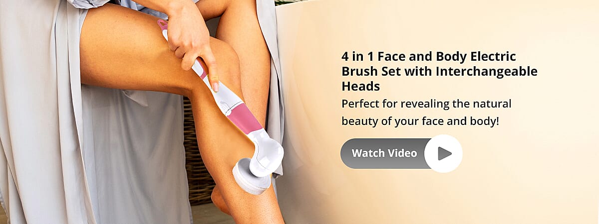 4 in 1 Face and Body Electric Brush Set with Interchangeable Heads Banner