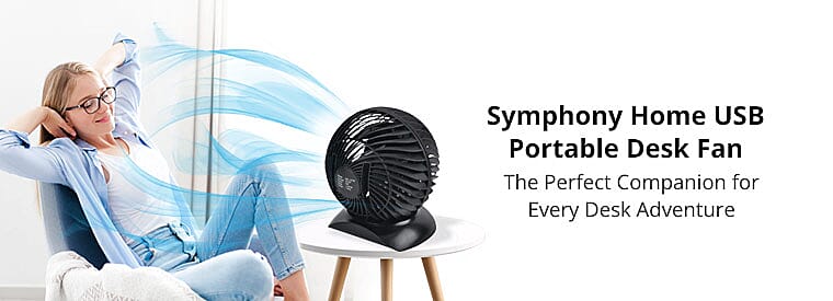 Symphony Home USB Portable Desk FanBanner