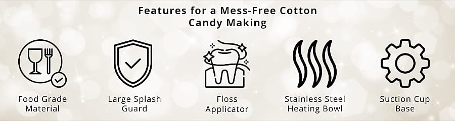 Features for a Mess-Free Cotton Candy Making  Banner