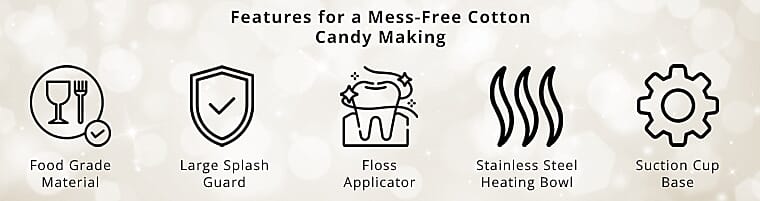 Features for a Mess-Free Cotton Candy Making  Banner