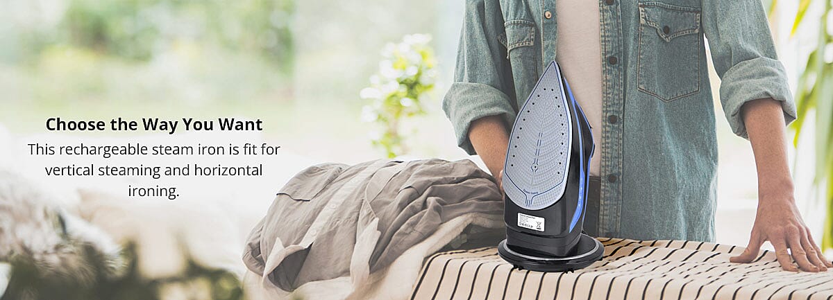 Dry ironing, spray, and steam function Banner