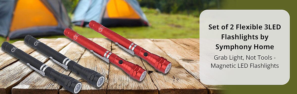 Set of 2 Flexible 3LED Flashlights by Symphony Home Banner