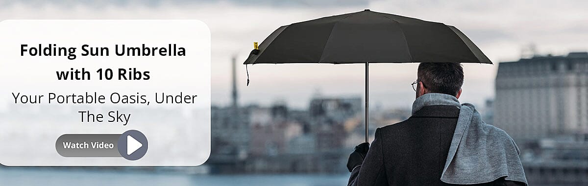 Folding Sun Umbrella with 10 Ribs  Banner