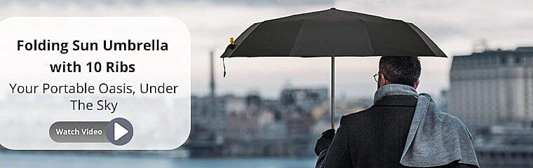 Folding Sun Umbrella with 10 Ribs  Banner