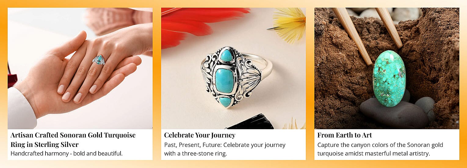 Artisan Crafted Sonoran Gold Turquoise Ring in Sterling Silver Banner