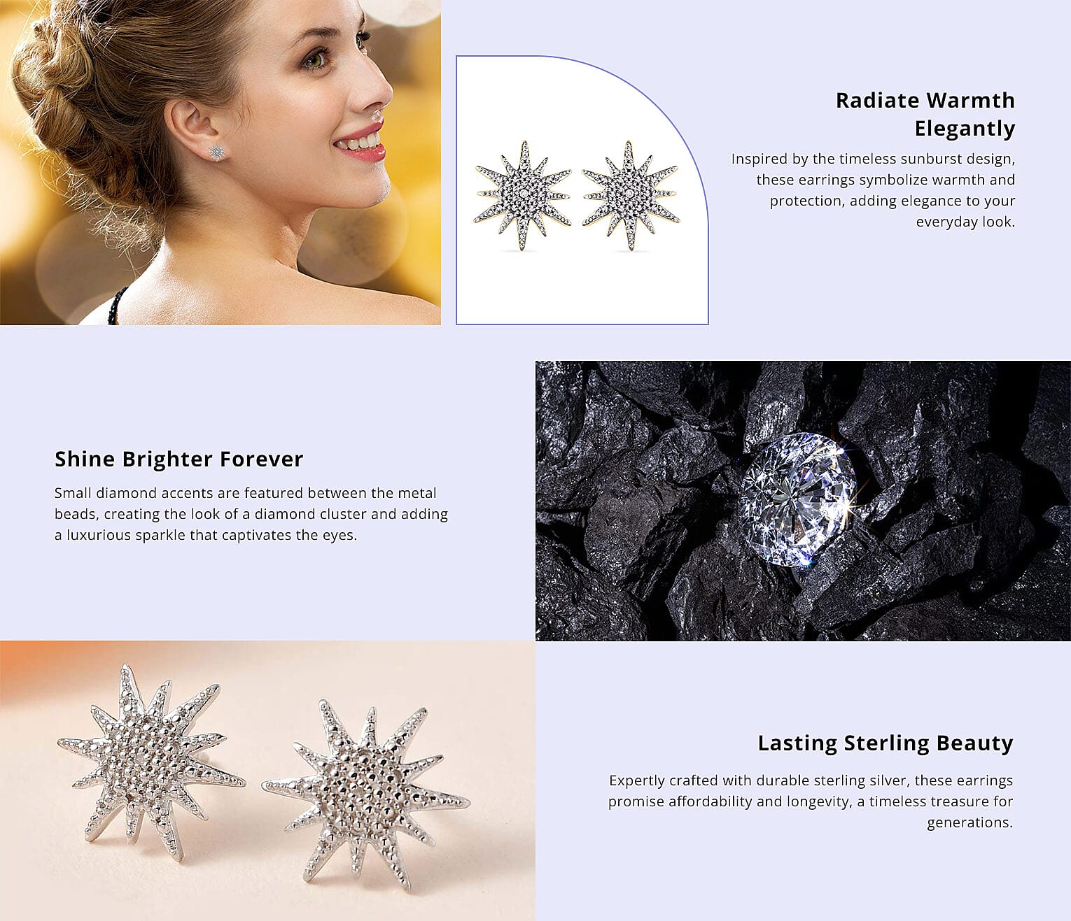 Diamond Accent Sunburst Stud Earrings Banner