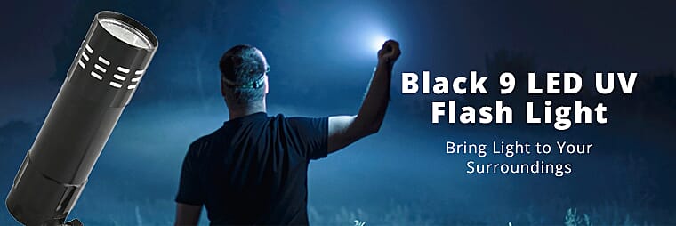 Black 9 LED UV Flash LightBanner