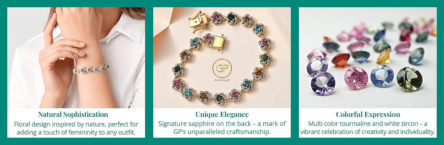 GP Celestial Dream Collection Premium Multi-Tourmaline and White Zircon Bracelet Banner
