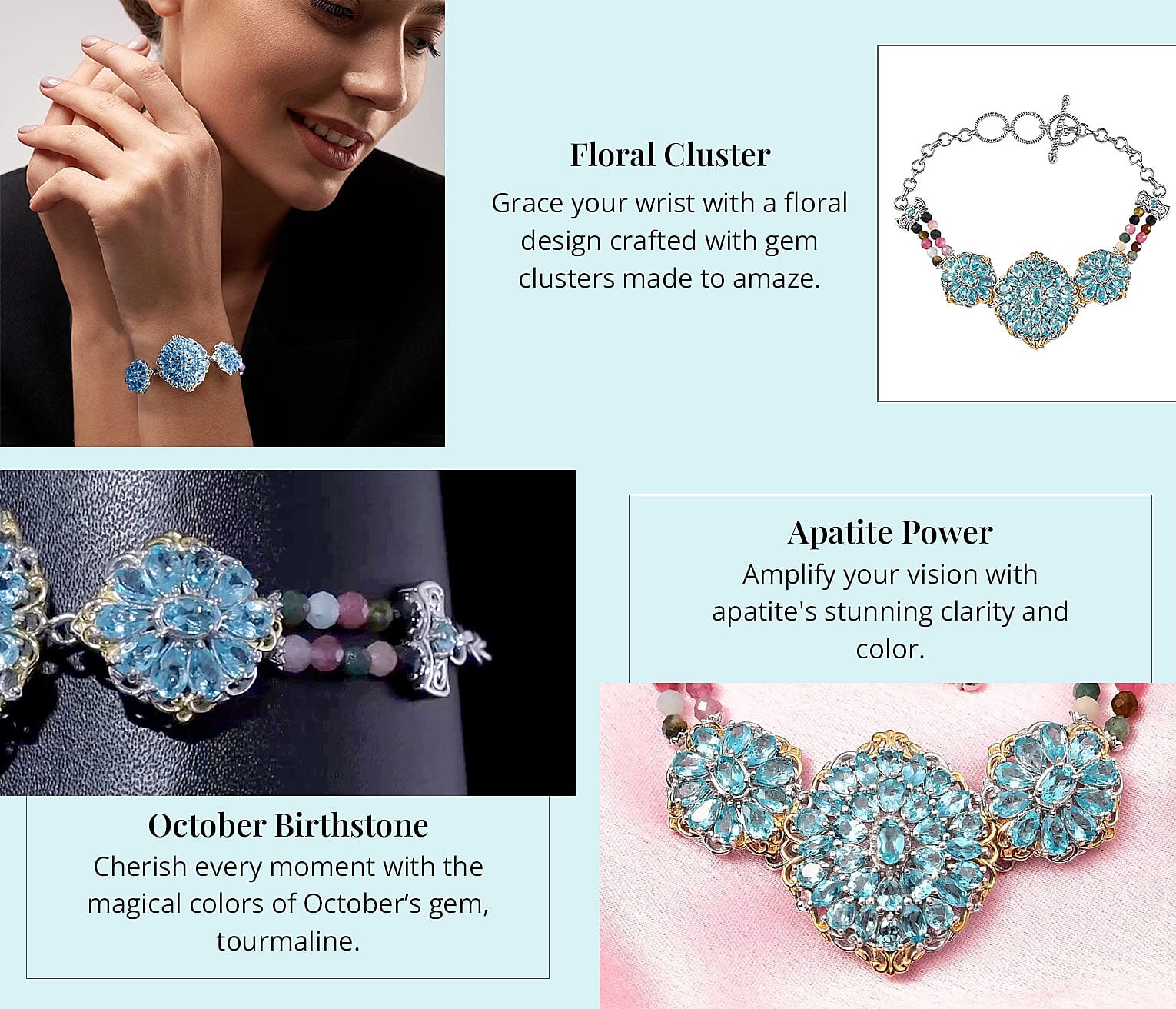 Madagascar Paraiba Apatite and Multi-Tourmaline Toggle Clasp Bracelet in Vermeil YG and Platinum Over Sterling Silver Banner