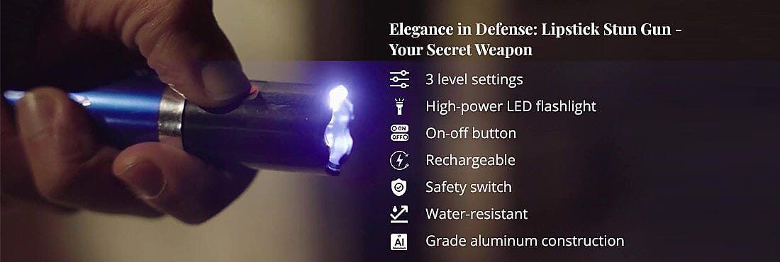 Elegance in Defense: Lipstick Stun Gun - Your Secret Weapon Banner