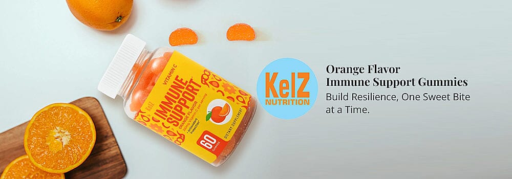 Kelz Orange Flavor Immune Support Gummies Banner