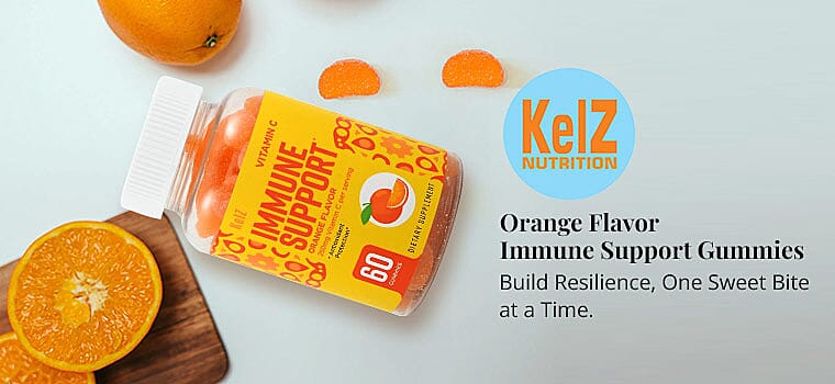 Kelz Orange Flavor Immune Support Gummies Banner