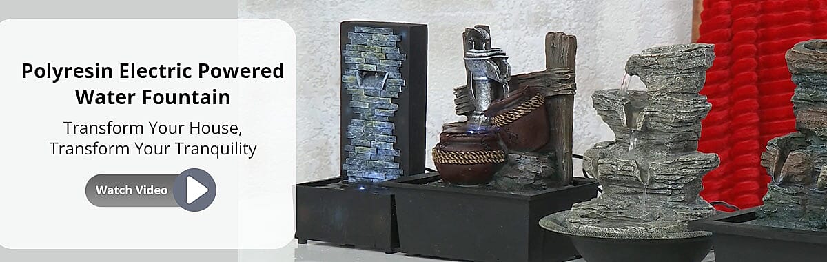 Polyresin Electric Powered Water Fountain Banner