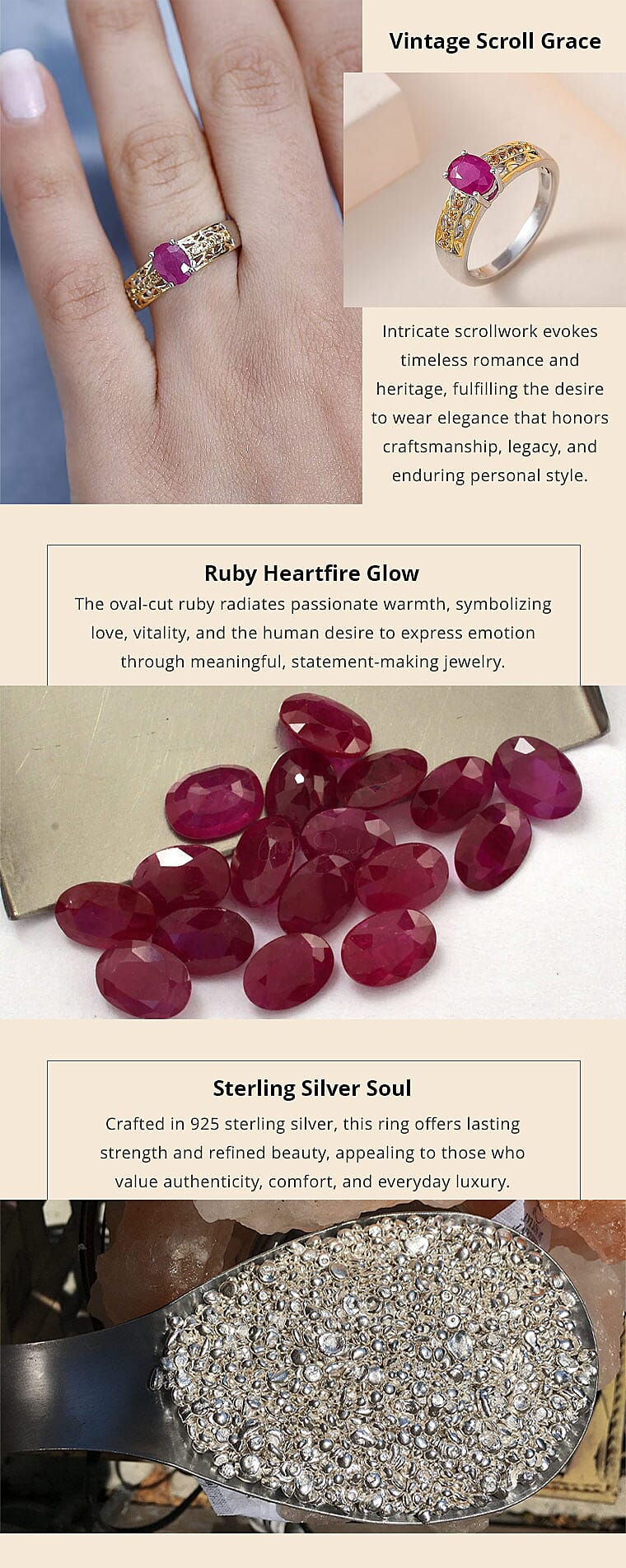 Premium Montepuez Ruby and Yellow Sapphire Ring in Vermeil YG and Platinum Over Sterling Silver 1.30 ctw Banner