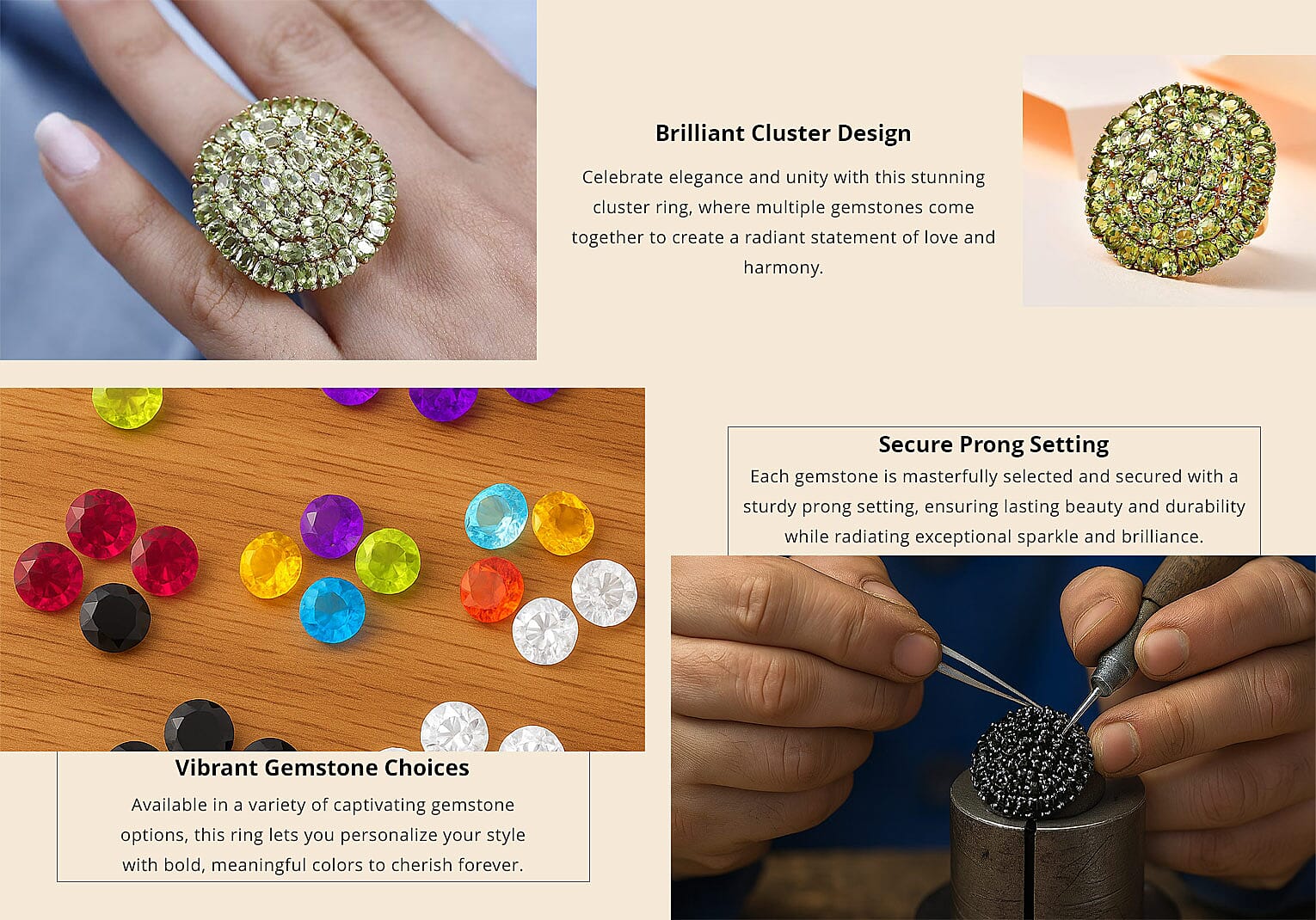 Karis Peridot 10.85 ctw Cluster Ring in 18K YG Plated Banner