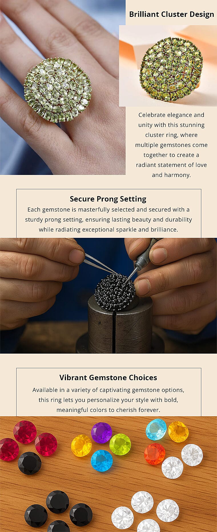 Karis Peridot 10.85 ctw Cluster Ring in 18K YG Plated Banner