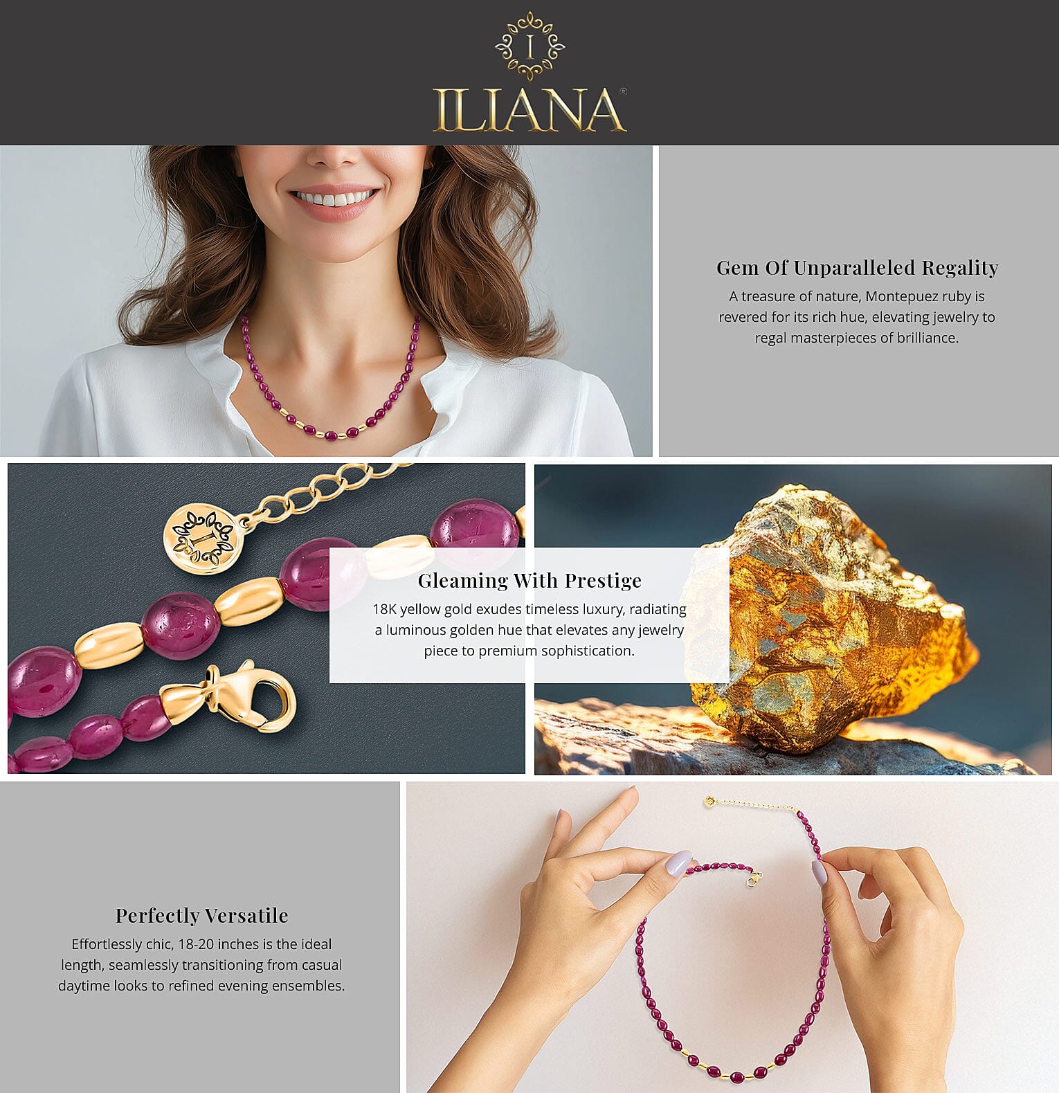 Certified and Appraised Iliana AAA Montepuez Ruby 80.00 ctw Beaded Necklace Banner