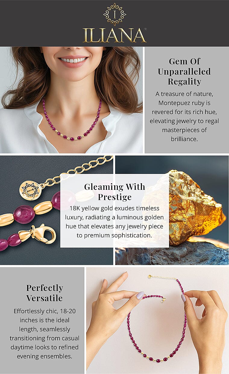 Certified and Appraised Iliana AAA Montepuez Ruby 80.00 ctw Beaded Necklace Banner