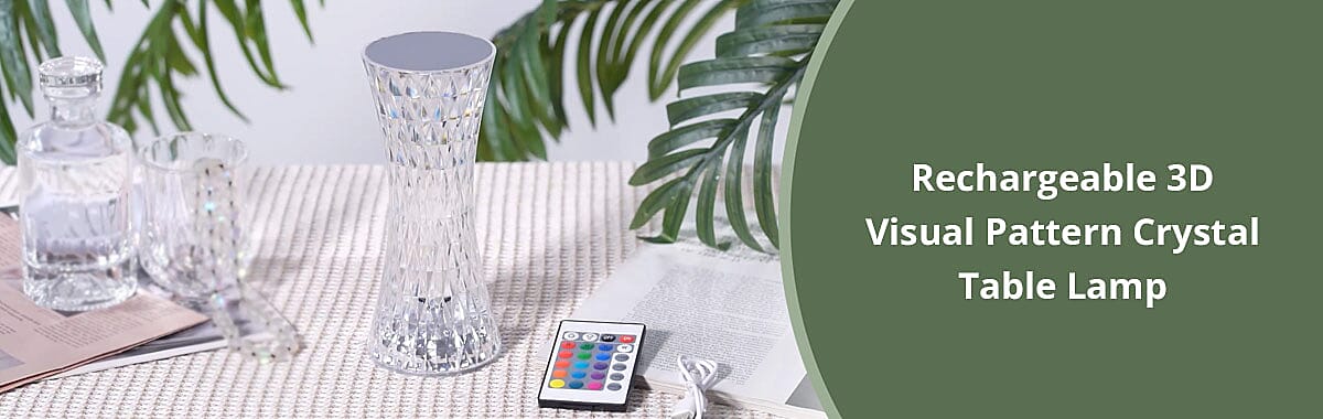 Rechargeable 3D Visual Pattern Crystal Table Lamp Banner
