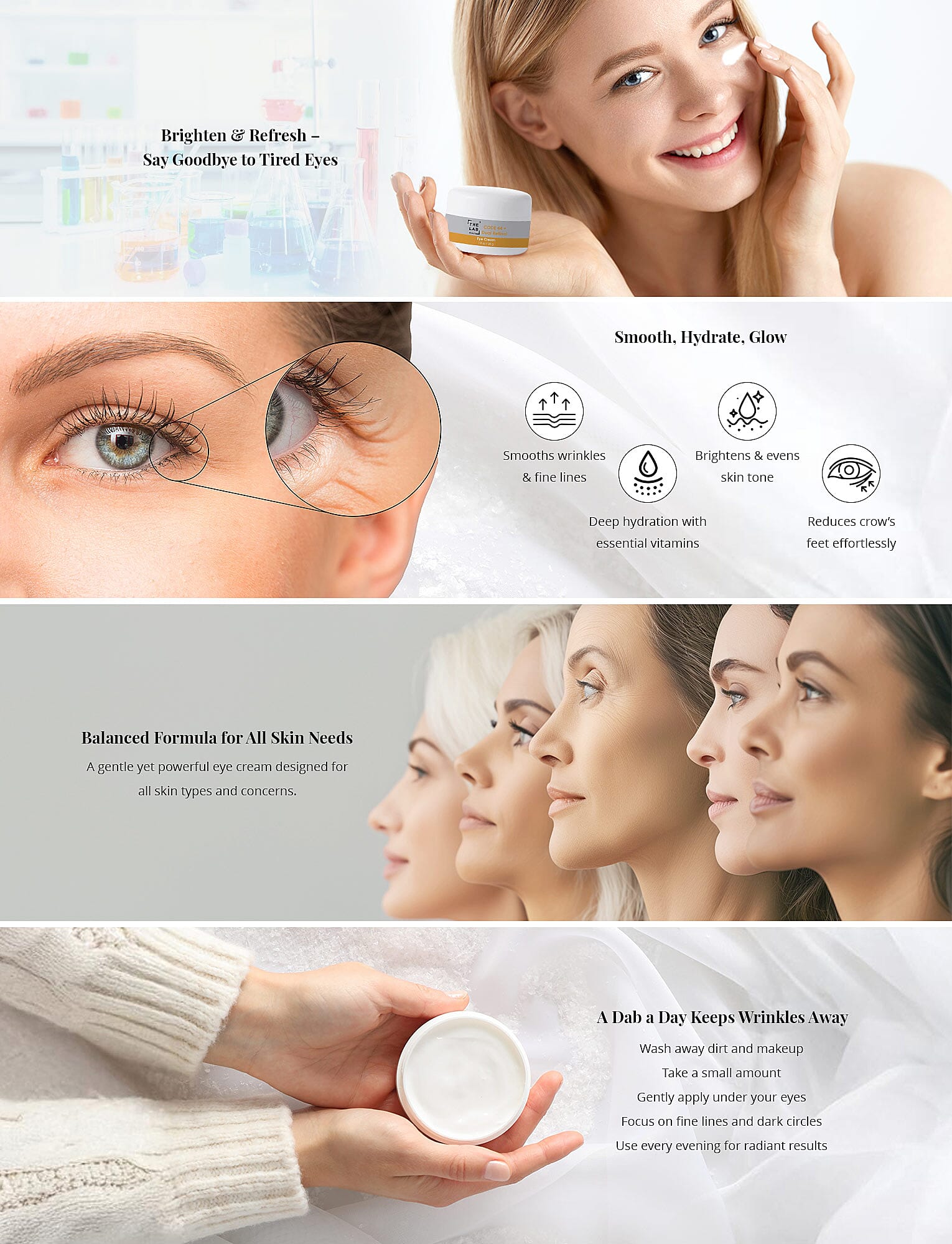 The Lab Direct Code 44+ Retinol Renewal Eye Cream Banner