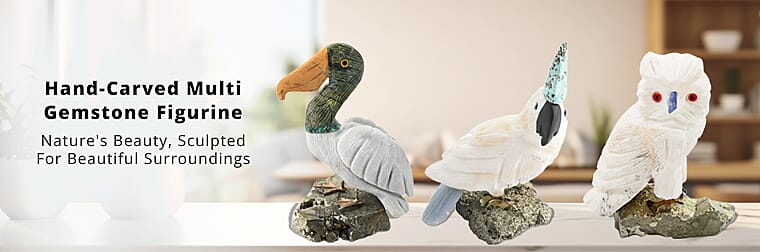 Hand-Carved Multi Gemstone FigurineBanner