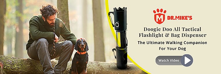 Dr. Mike's Doogie Doo All Tactical Flashlight & Bag Dispenser Banner