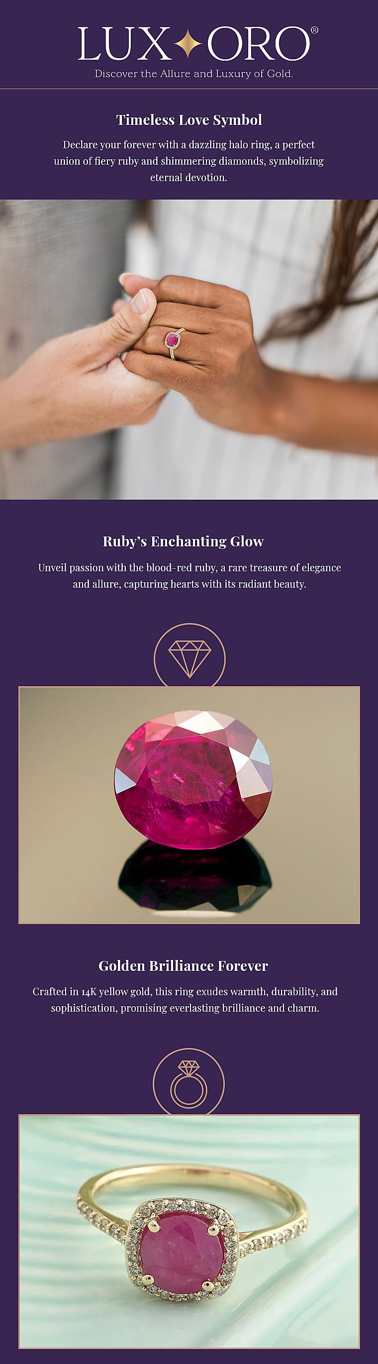 Luxoro 14K Yellow Gold AAA Mozambique Ruby, DiamondBanner