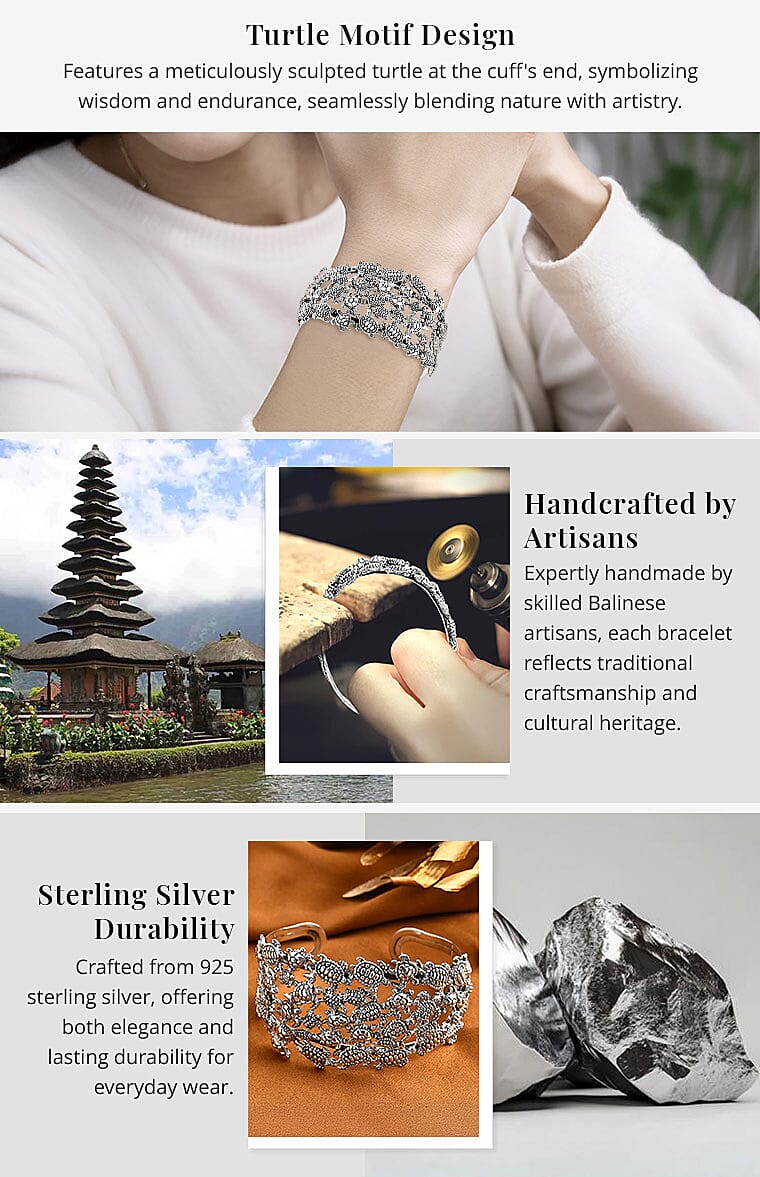 Bali Legacy Turtle Cuff Bracelet in Sterling Silver Banner